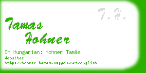 tamas hohner business card