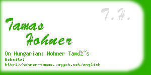 tamas hohner business card
